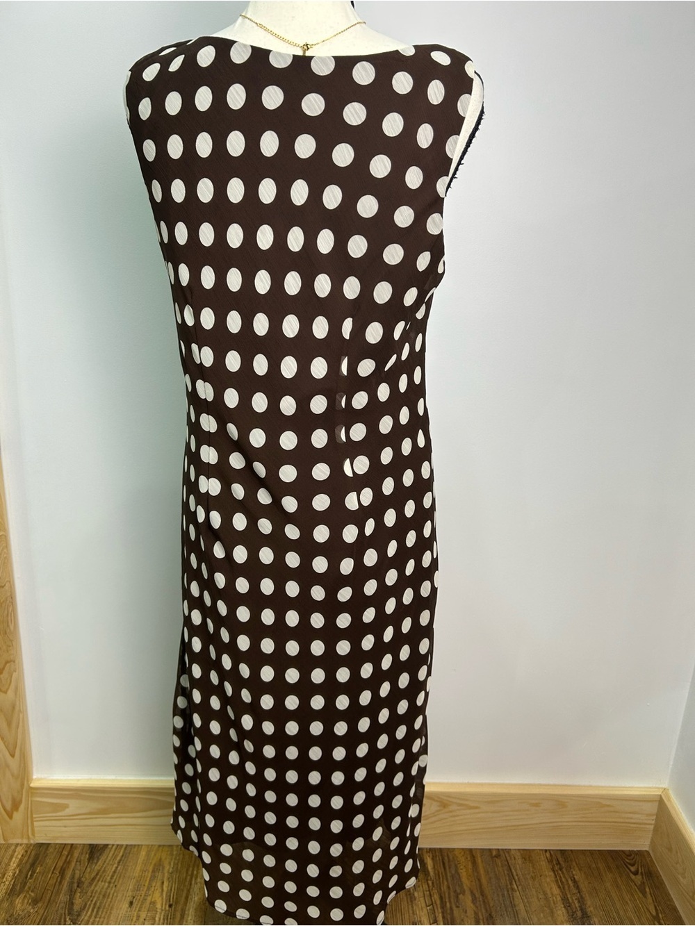 Dana Kay Brown and White Polka Dot Midi Dress - Picture 4 of 4